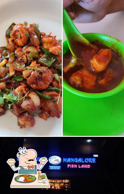 Take a look at the image displaying food and interior at Mangalore Fish Land