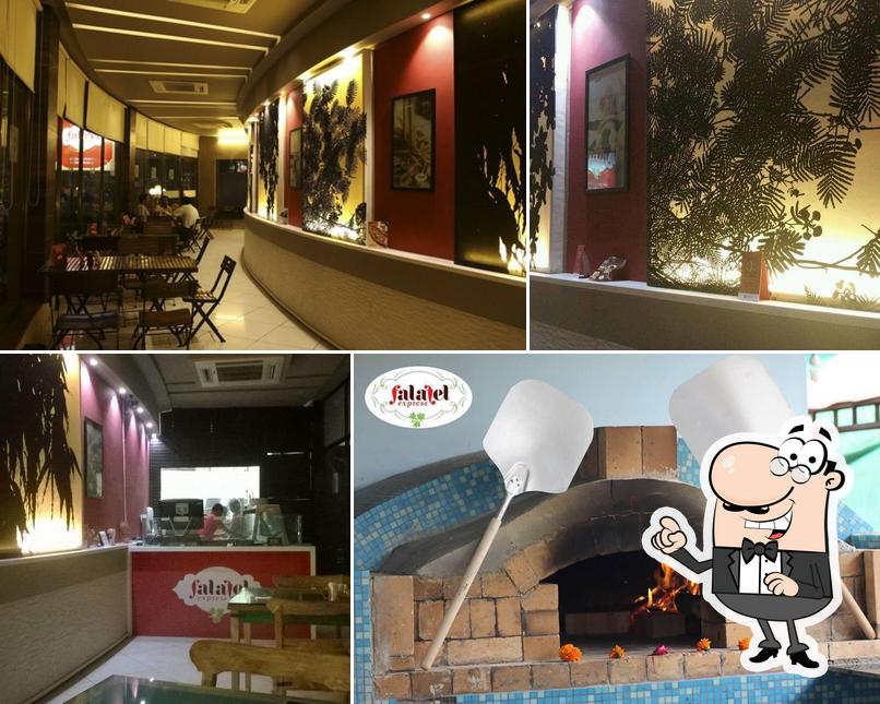 The interior of Falafel Express