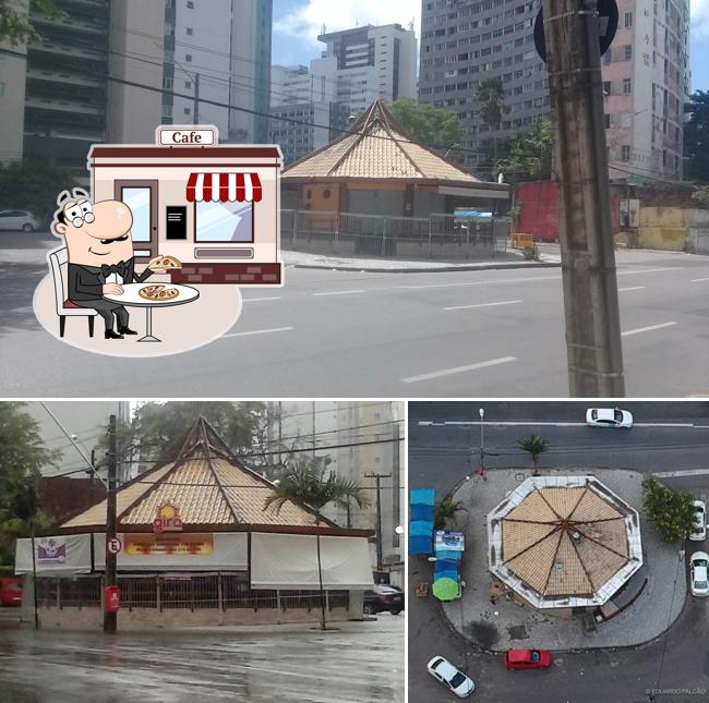 O exterior do Giro Burgueria e Pizzaria