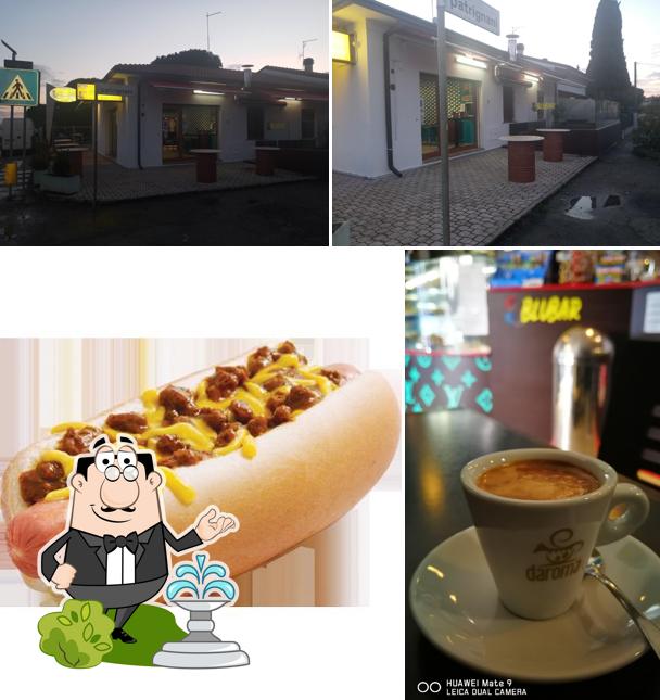 La esterno e cibo del ristorante