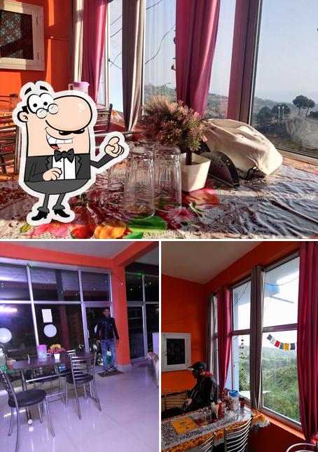 The interior of Ansh Snow view cafe