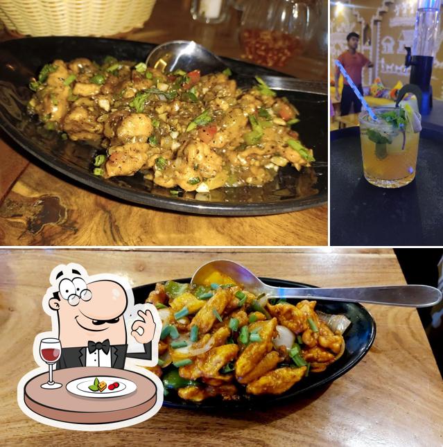 This is the photo showing food and alcohol at Ice On Fire