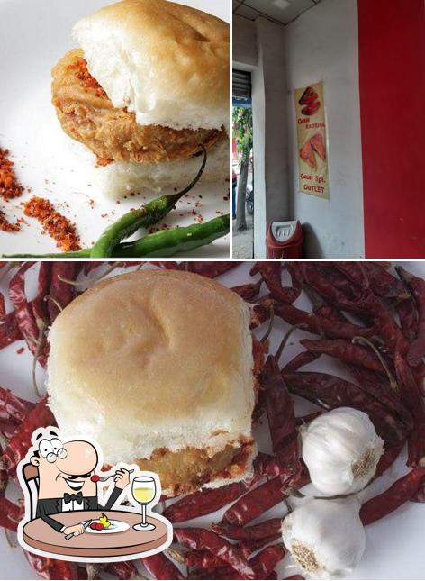 Take a look at the image showing food and interior at Rahul's Super Goli Vada Pav