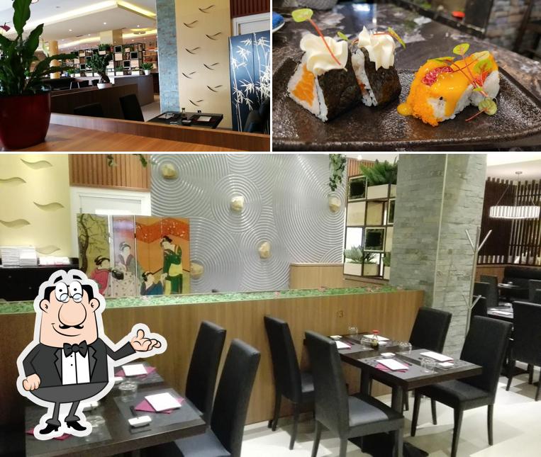 La interni e cibo del ristorante