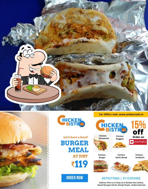 Try out a burger at Chicken bistro