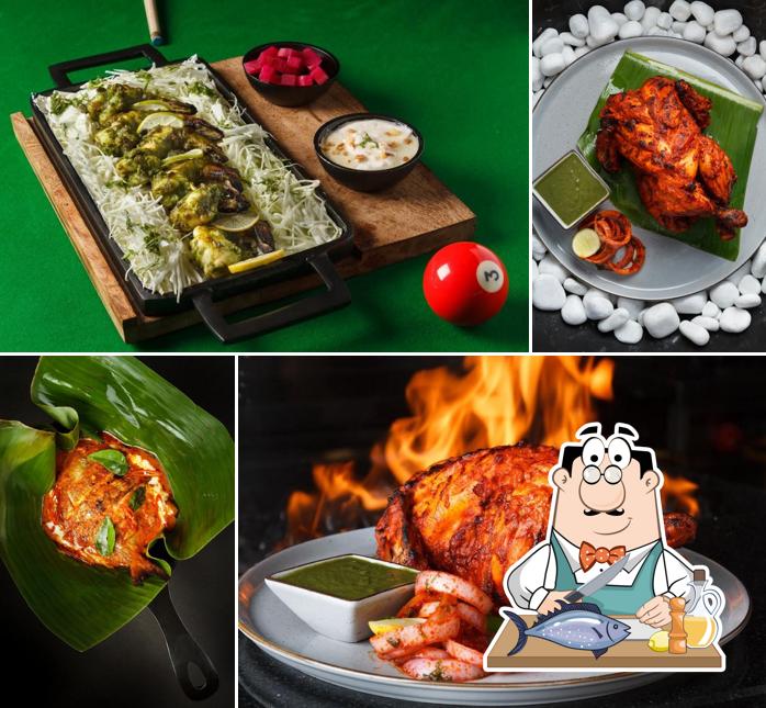 Grilled salmon at CenterCourt: Sports Bar and Grill (Restaurant-Bar & All Day Cafe)