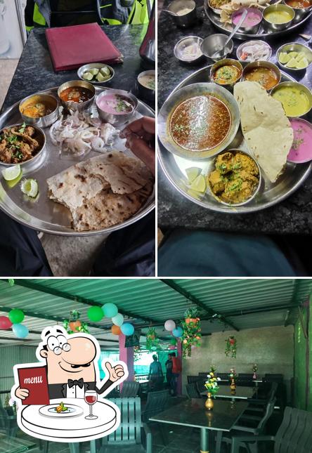 The picture of food and interior at Hotel sakshi