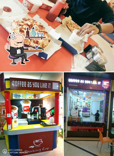 The picture of Coffee Day’s interior and pizza