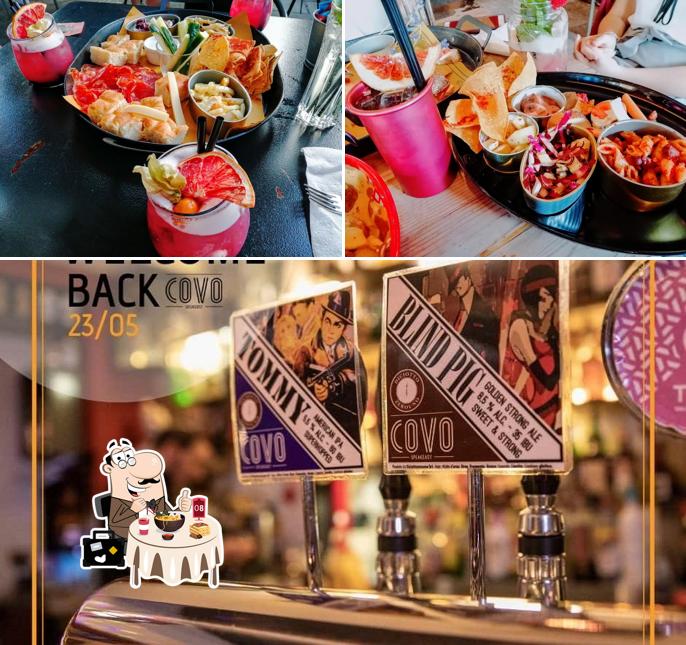 La immagine di cibo e bancone da bar da Covo speakeasy