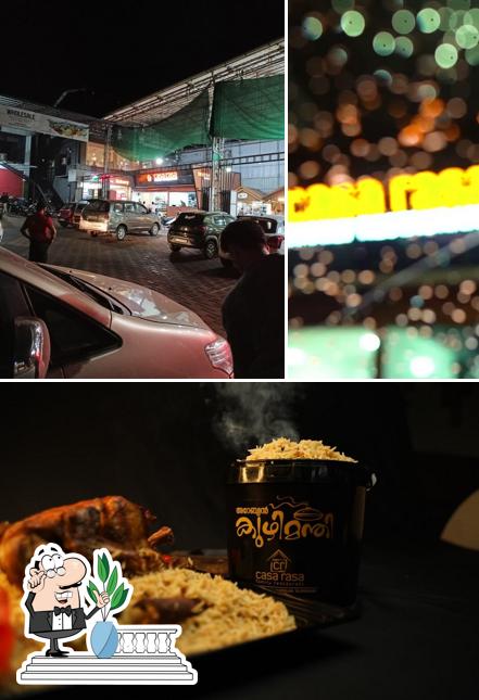 This is the image depicting exterior and pizza at Casa Rasa Taliparamba