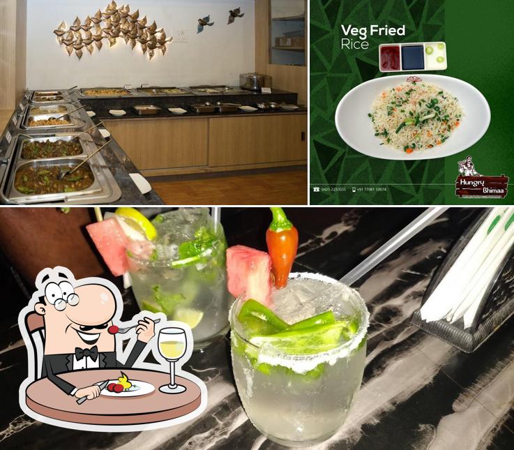 Among different things one can find food and beverage at Hungry Bhima Restaurant