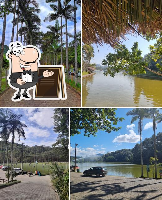 Desfrute da vista da área externa do Restaurante Jardim da Barra