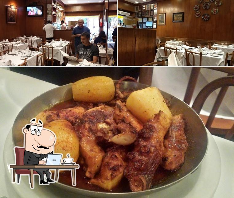 Sente em uma das mesas no Restaurante Shirley