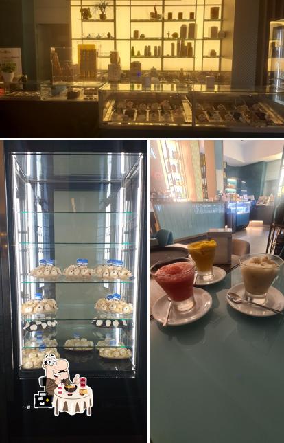 Questa è la foto che presenta la cibo e interni di Bar gelateria artigianale Morra