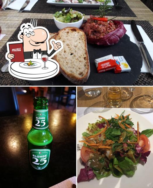 La immagine di cibo e birra da Hôtel Pas de Cheville
