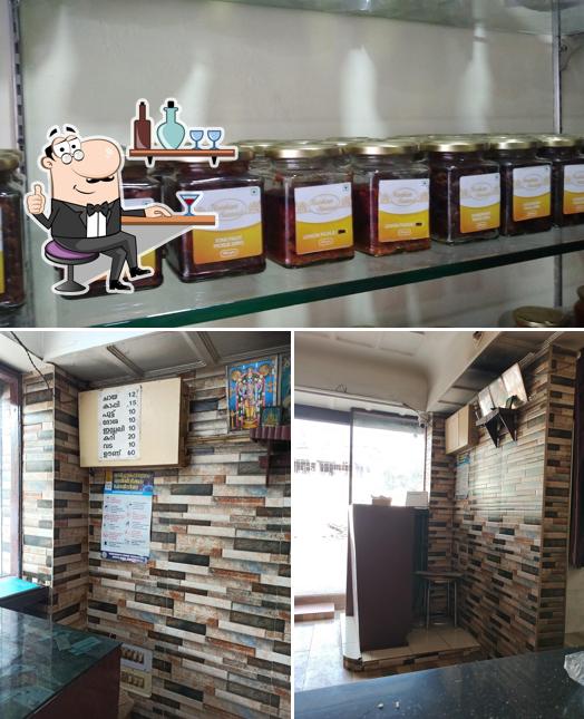 Among different things one can find interior and beverage at Krishna Moopans Tea Shop