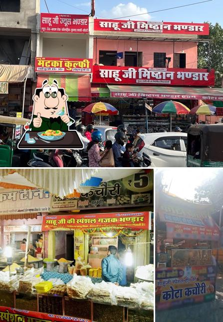 Check out the image showing food and exterior at Sahu Kota Kachori and gajak Bhandar