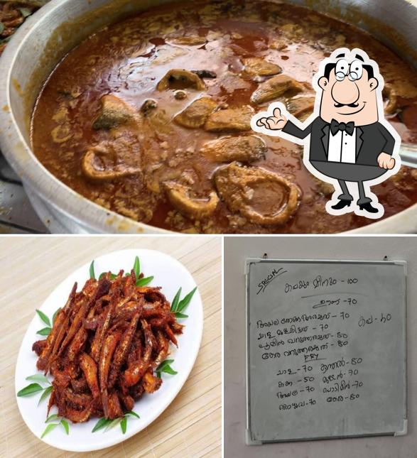 Among various things one can find interior and food at Meenum chorum restaurant