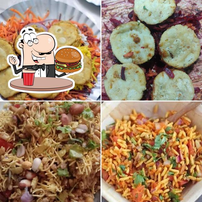 Order a burger at Savithri's Chat Corner