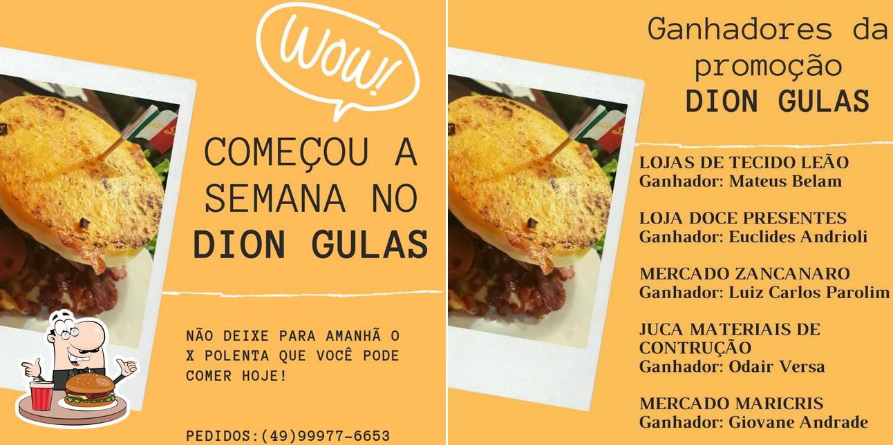 Experimente um hambúrguer no Dion Gulas Petiscaria