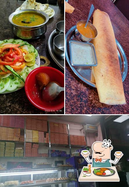 This is the image depicting food and interior at Gau Ganga Gauri Vaishno Dhaba and Sweets