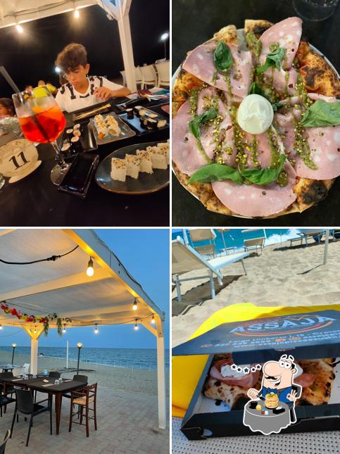 Questa è la foto che presenta la cibo e interni di Assaja Beach Pizza e Sushi