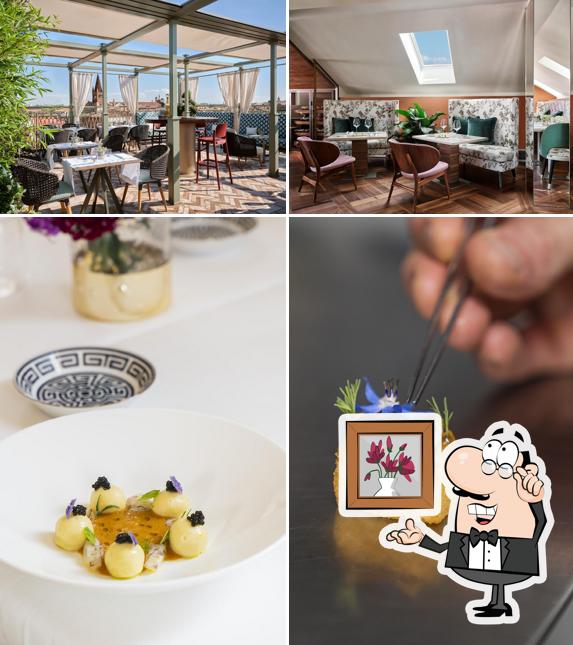 La interni e cibo del ristorante