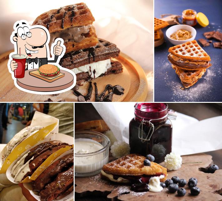 Get a burger at The Belgian Waffle Co