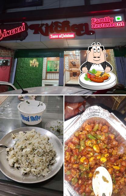 Check out the image depicting food and exterior at Singhai kitchen