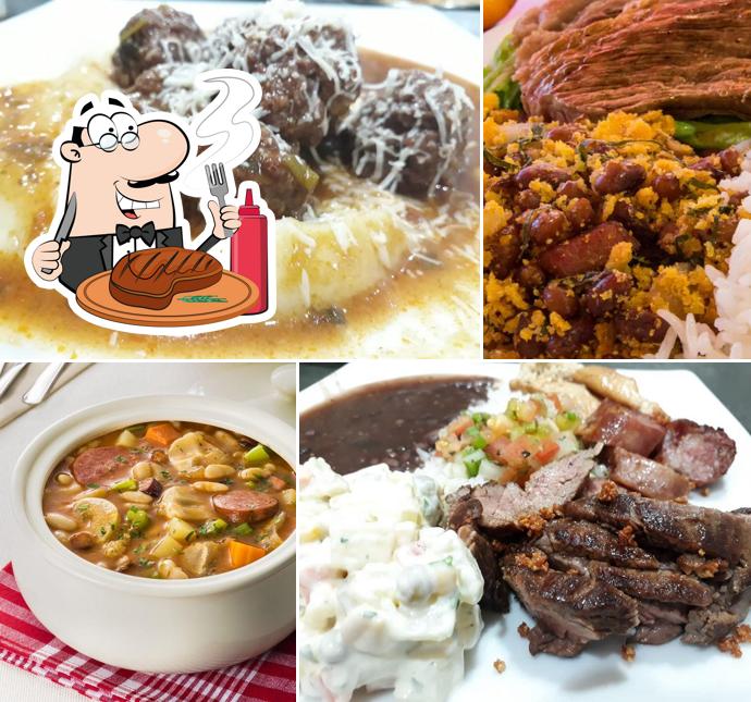 Há uma seleção de refeições para os amantes da carne