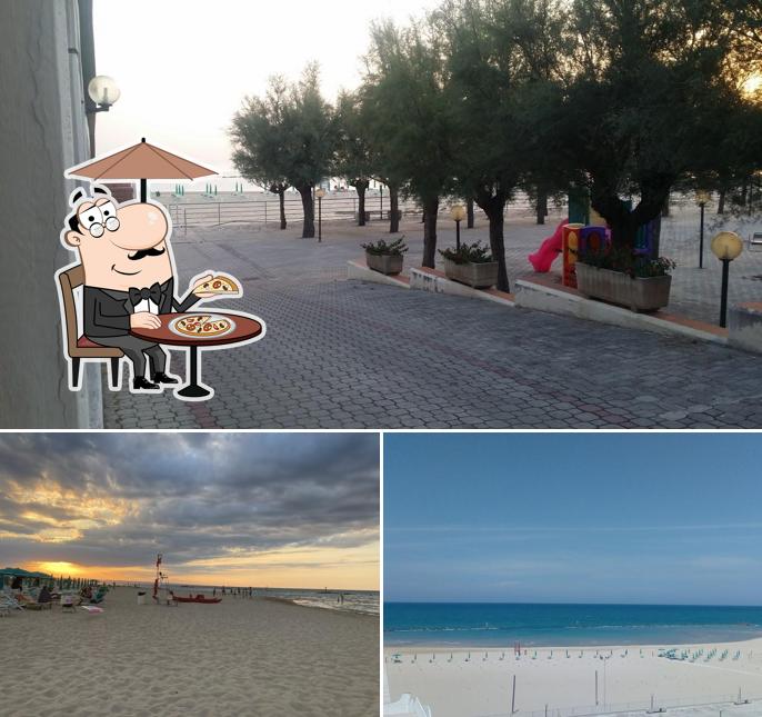 Puoi goderti l'aria fresca da seduto all'esterno di Hotel Residence Pollice Mare