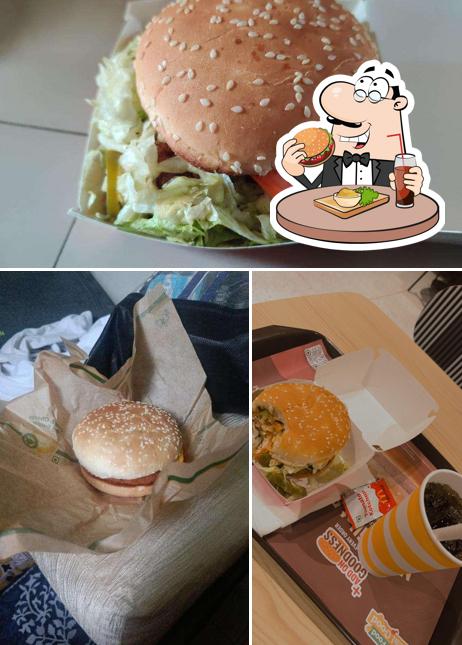Order a burger at McDonald's