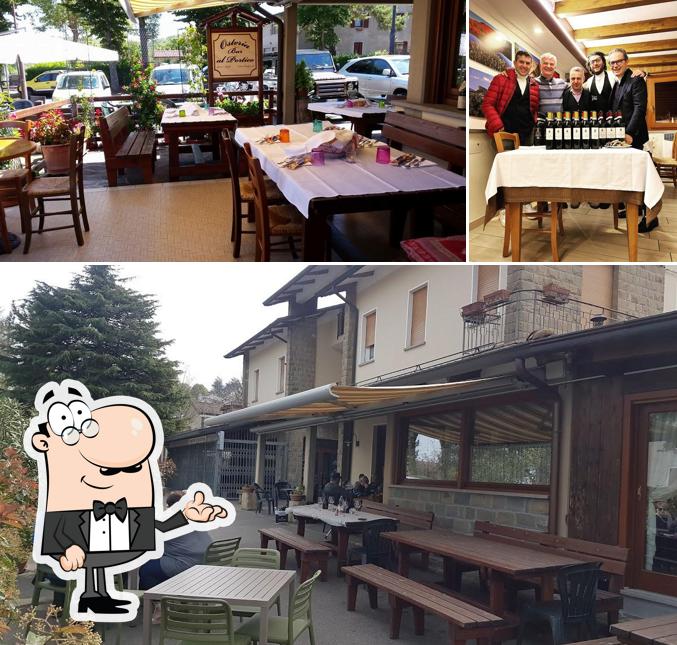 Gli interni di Osteria al Portico