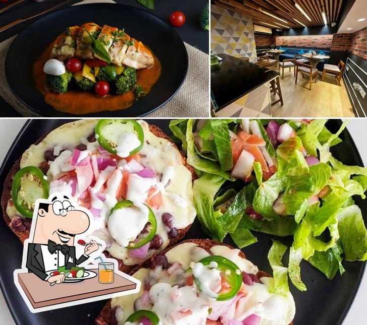 The image of food and interior at H.B. Cafe