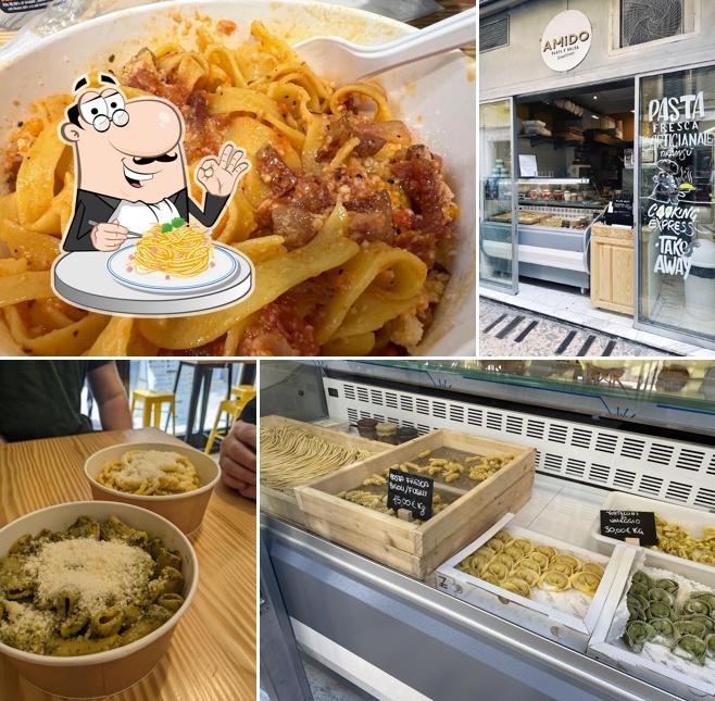 Spaghetti alla carbonara al Amido - pasta e salsa Downtown