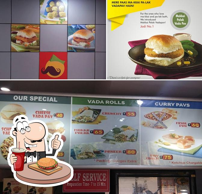 Order one of the burgers offered by Goli Vada Pav No.1