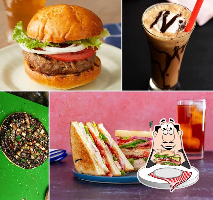 Club sandwich at Mugs & Magic Cafe