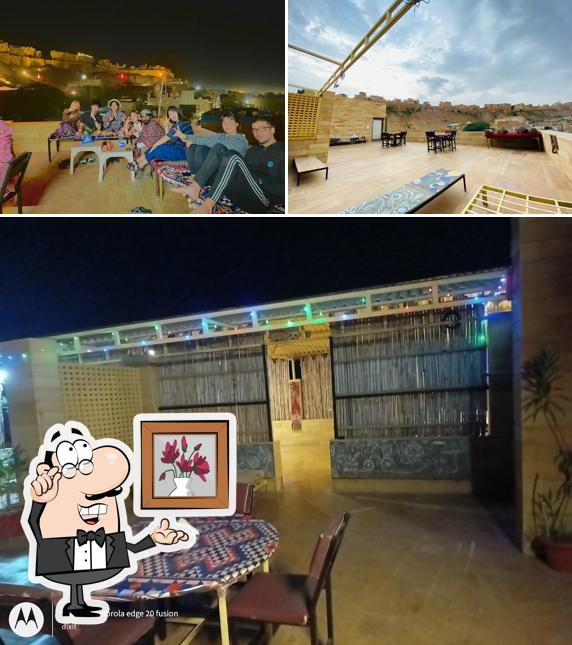 The Art Bliss Cafe Jaisalmer is distinguished by interior and exterior