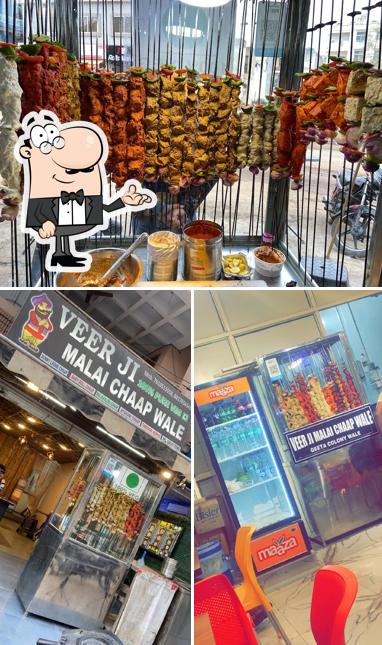 The interior of Veerji Malai Chaap Wale ORIGINAL GEETA COLONY WALE
