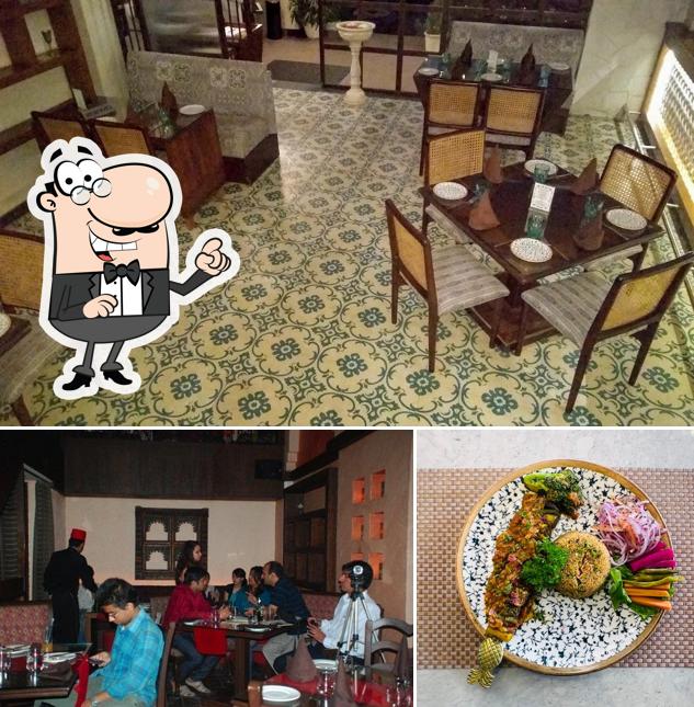 Take a seat at one of the tables at Fez Mediterranean Bar