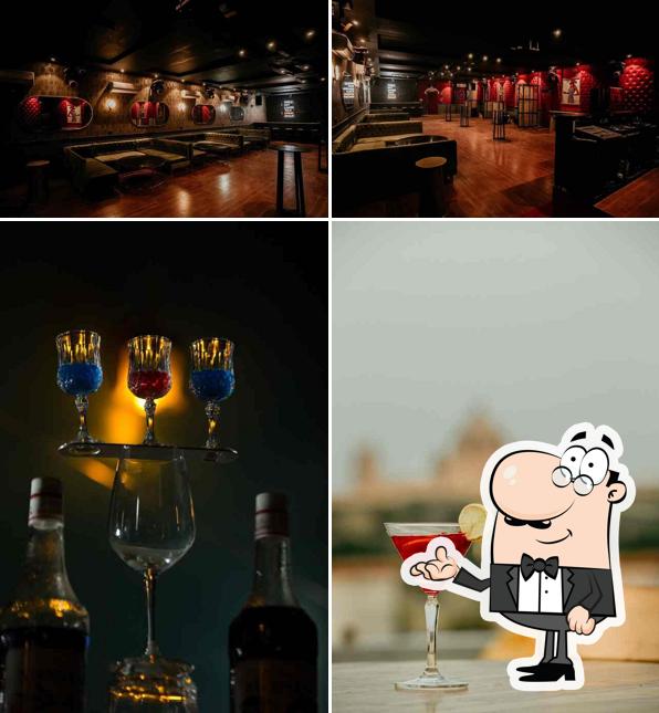 The restaurant's interior and drink