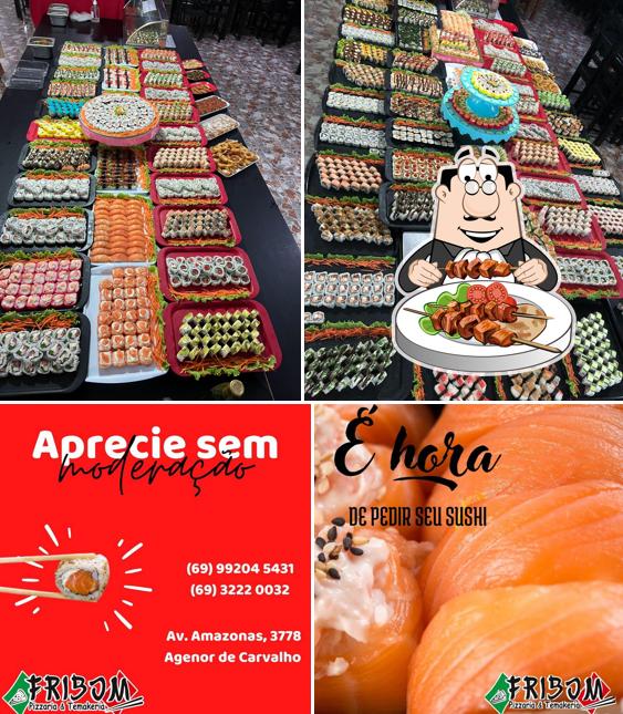 Comida em Fribom Pizzaria e Temakeria