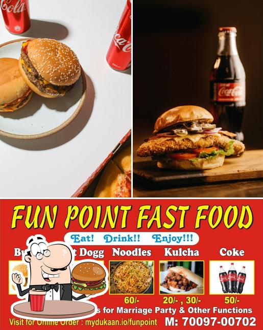 Order a burger at Funpoint fastfood