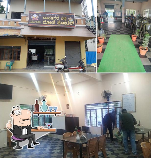 The interior of Davangare Sri Guru kottureshwara butter dosa hotel