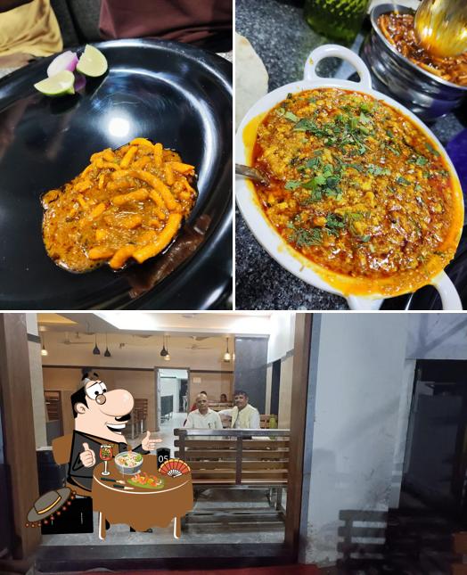 The image of food and interior at Jain Restro