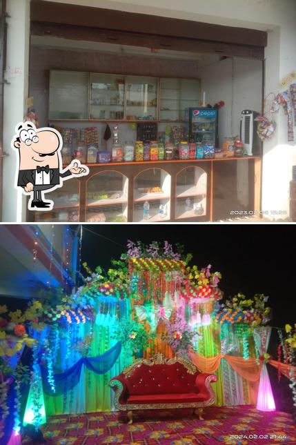 The interior of Radha Rani hotel and marriage hall