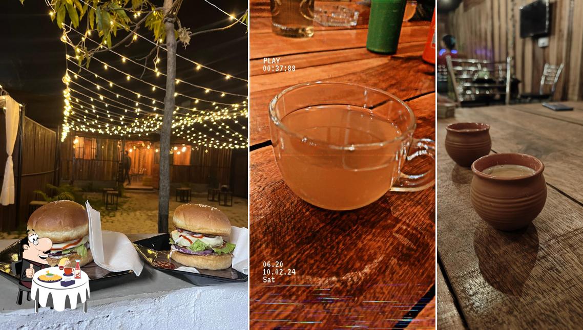 Order a burger at The workshop cafe