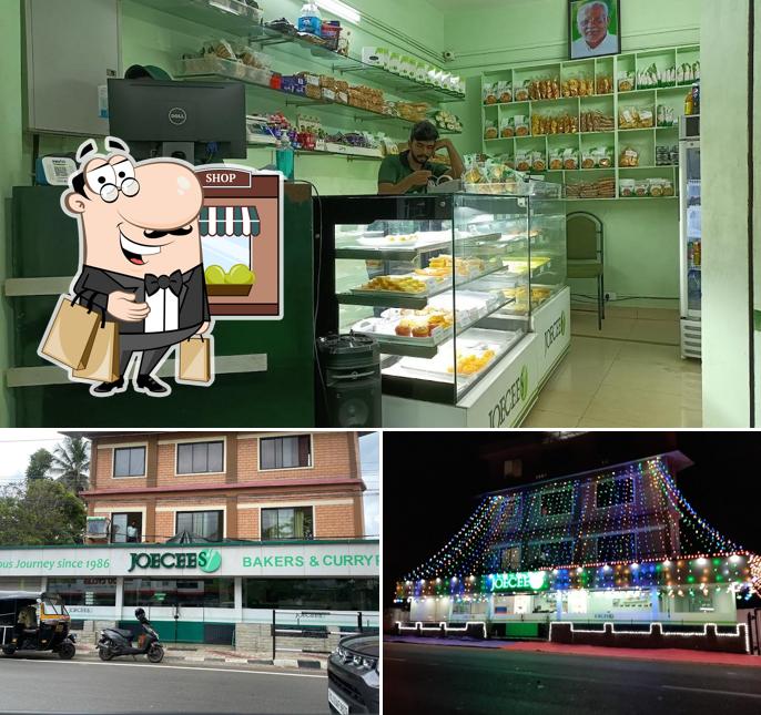 Take a look at the image displaying exterior and interior at JOECEES COOKIES & PASTRIES ( Joecees Bakers - Kavumbhagom)