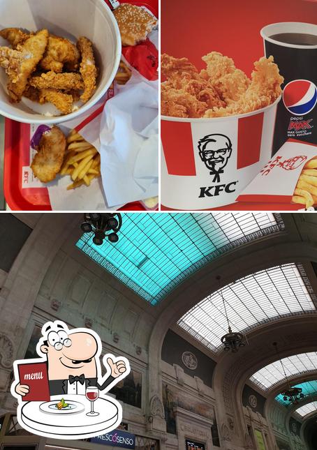 Tra le diverse cose da KFC si possono trovare la cibo e esterno