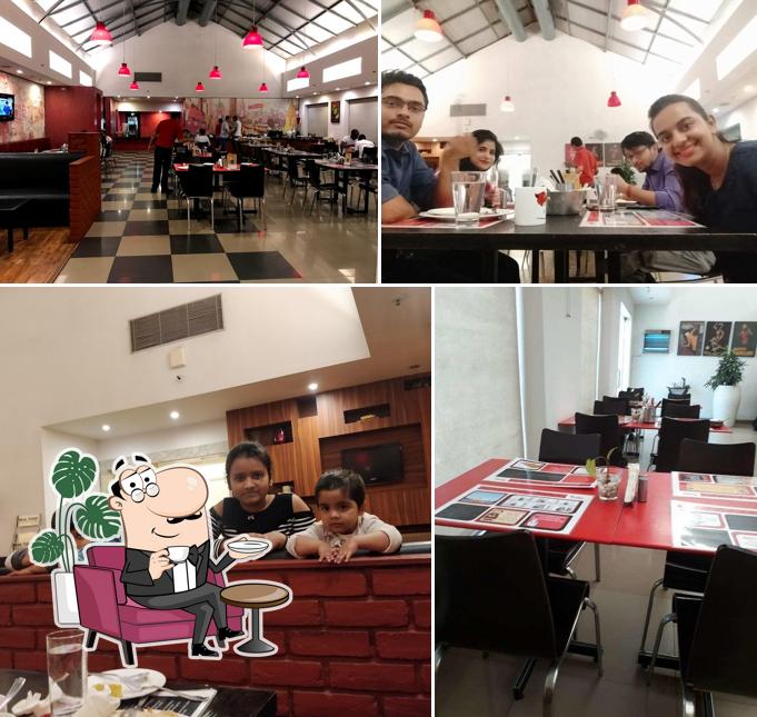 The restaurant's interior and dining table